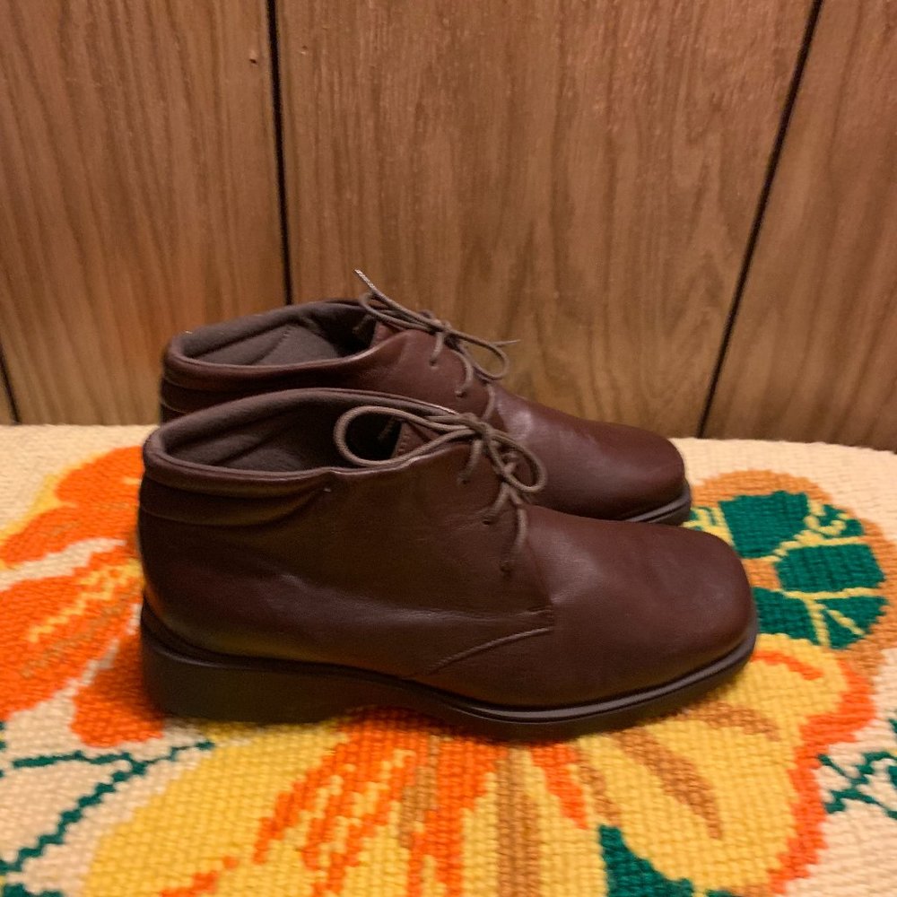 Worthington sport brown leather lace up booties size 7.5 - Picture 2 of 12
